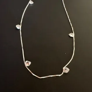 GARGANTILHA VENEZIANA 45CM COM CORACAO ZIRCONIA 
