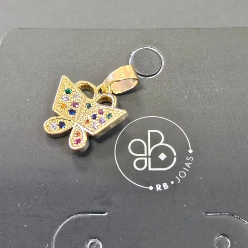 PINGENTE BORBOLETA CRAVAJEDA CORES VARIADAS