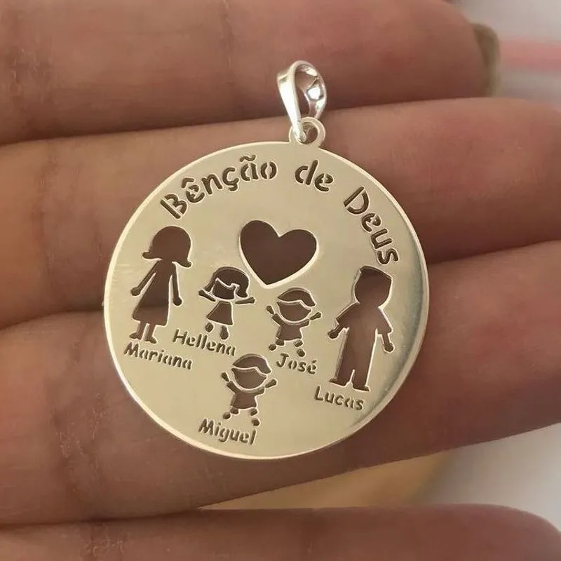 PINGENTE MANDALA FAMÍLIA PERSONALIZADO