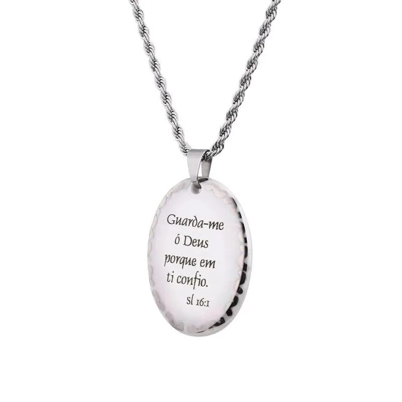 PINGENTE MEDALHA OVAL COM FRASE PERSONALIZADA