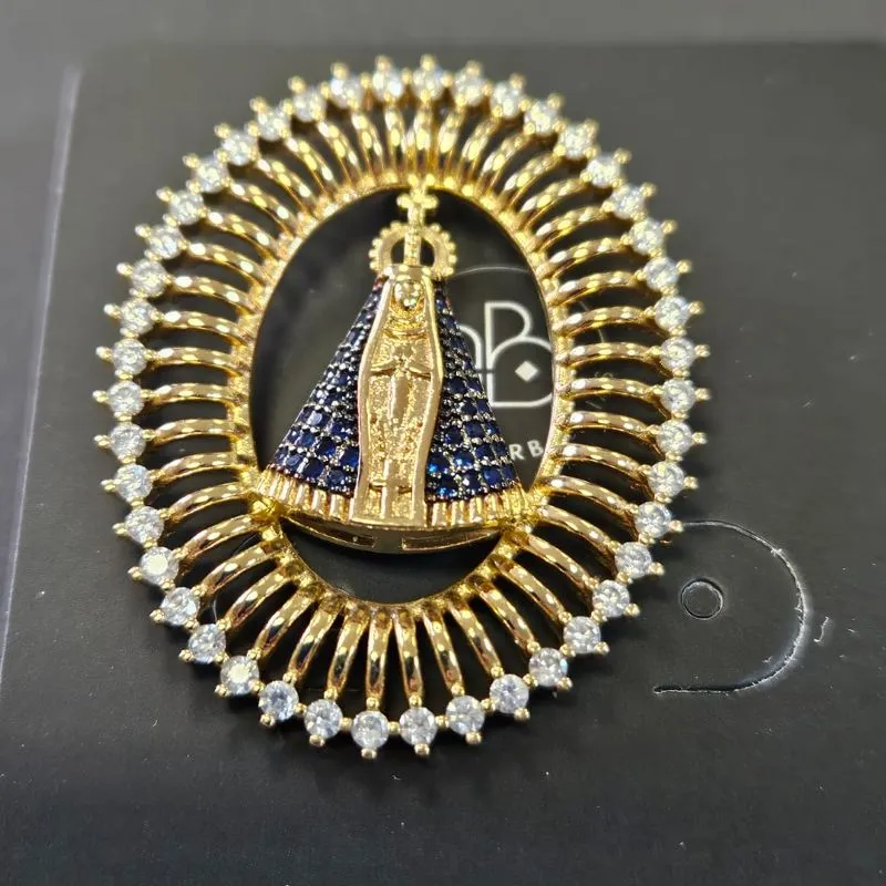 PINGENTE NOSSA SENHORA APARECIDA CRAVEJADO