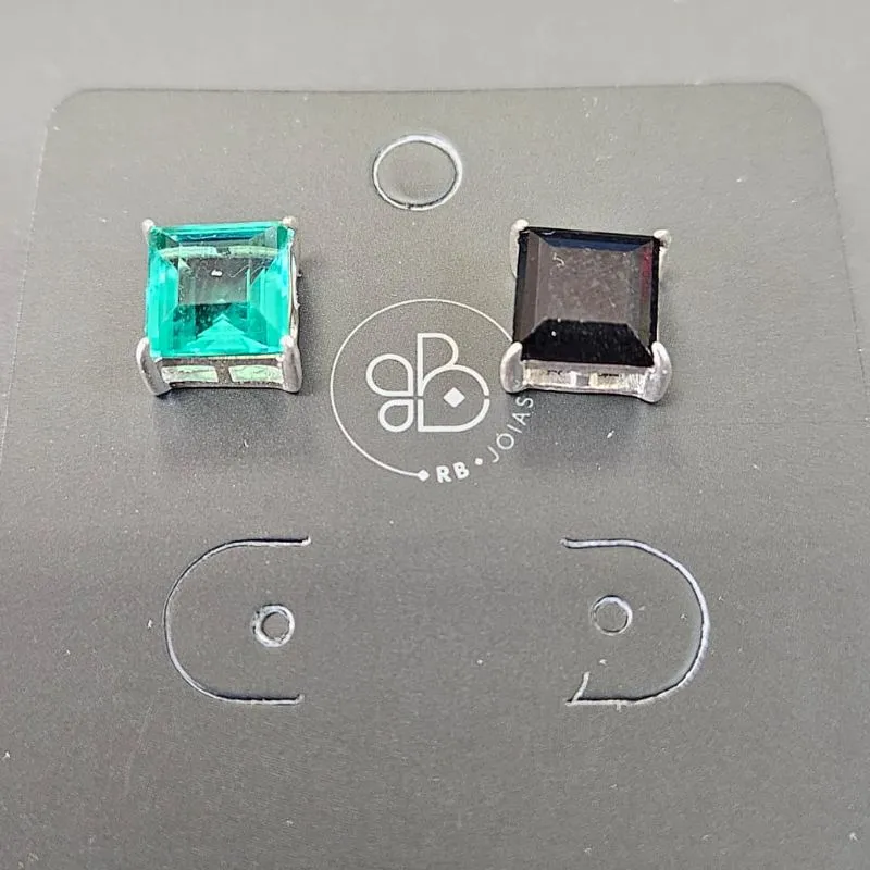 PINGENTE PEDRA QUADRADA CORES VARIADAS