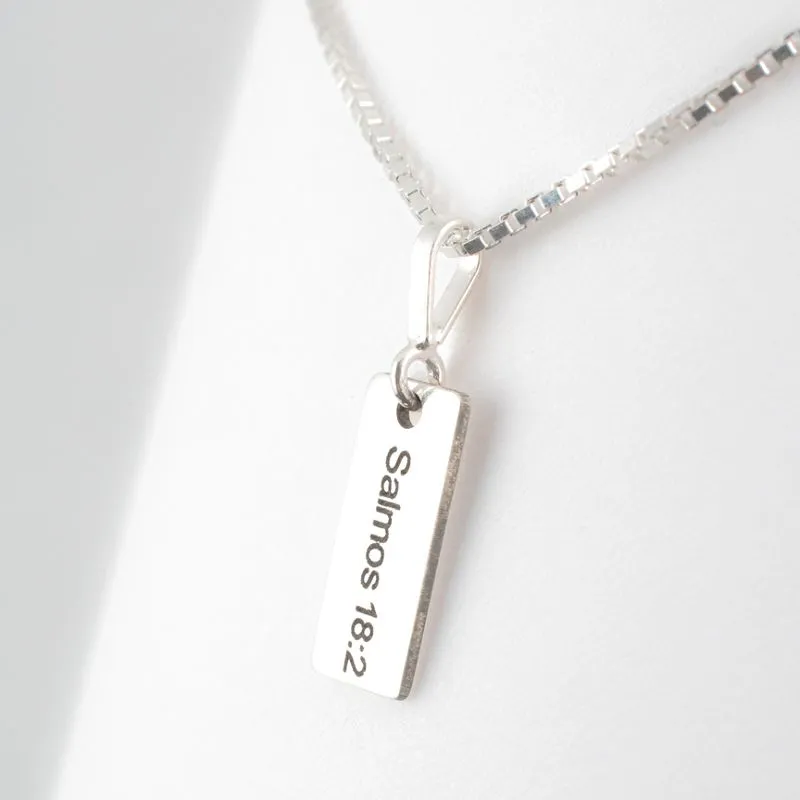 PINGENTE PERSONALIZADO PLACA SALMOS E VERSÍCULOS