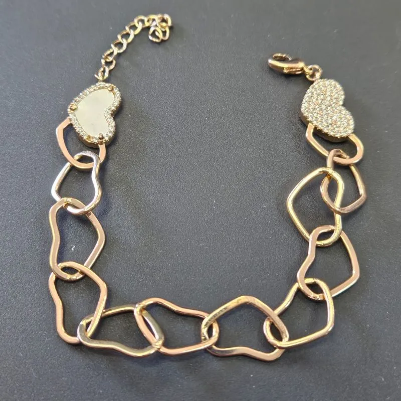 PULSEIRA ELO LOVE GRANDE CORAÇÃO CRAVEJADO NAS EXTREMIDADES