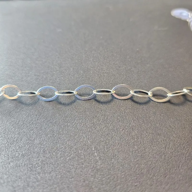 PULSEIRA OVAL ELO PORTUGUES ACHATADO