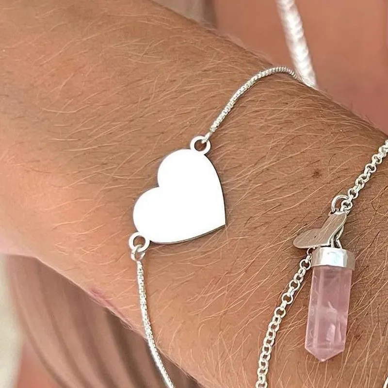 PULSEIRA PERSONALIZADO PLACA CORAÇÃO PARA GRAVAÇÃO