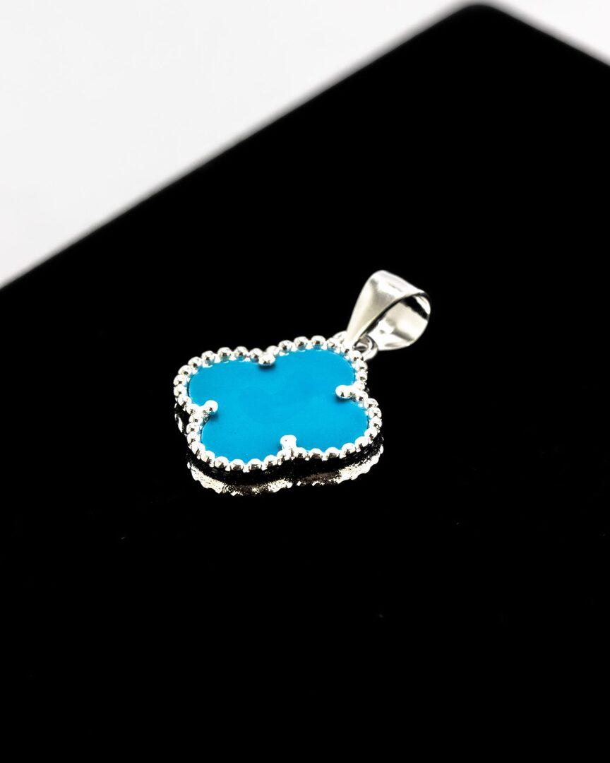 PINGENTE VAN CLEEF TREVO AZUL