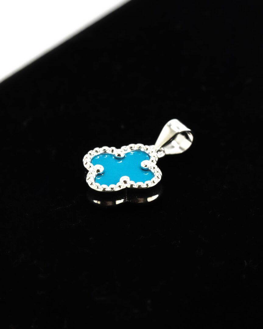 PINGENTE VAN CLEEF TREVO AZUL PEQUENO