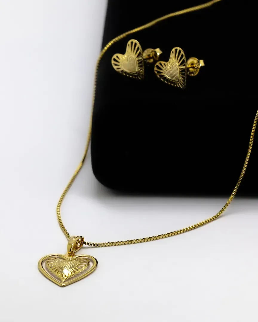 CONJUNTO CORACAO CORRENTE VENEZIANA