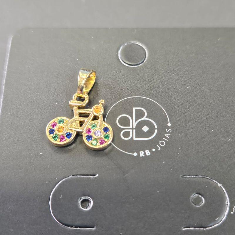 PINGENTE BICICLETA CRAVEJADO CORES VARIADAS