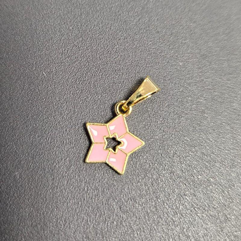 PINGENTE ESTRELA ESMALTADO ROSA