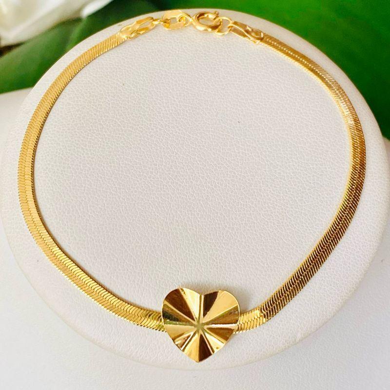 PULSEIRA LAMINADA COM CORAÇÃO EFEITO AMASSADO