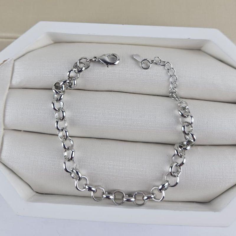 PULSEIRA BANHO DE RODIO ELO PORTUGUÊS